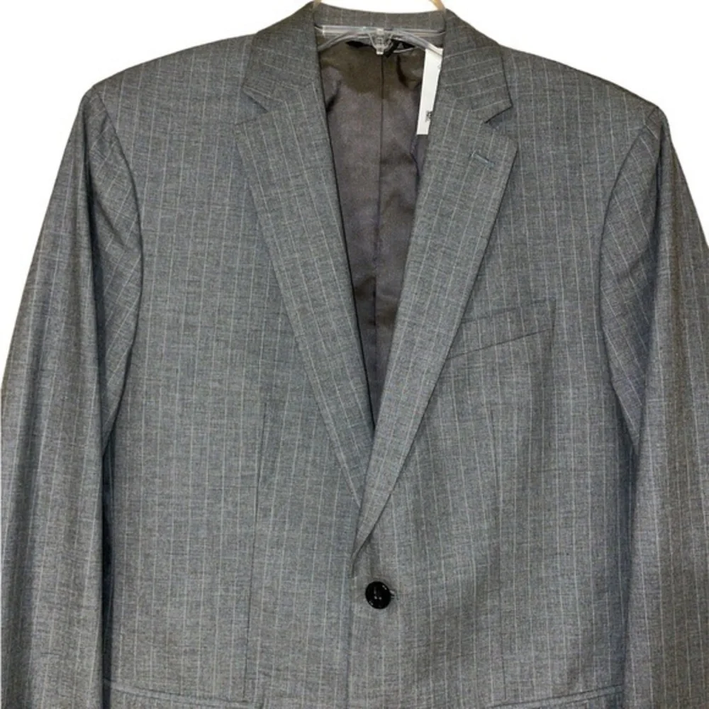 Banana Republic NWT‎ Men’s Progetto Uno Slim Fit Sport Coat Grey Striped 40R